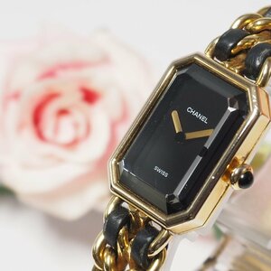  Chanel CHANEL Premiere M cut glass lady's wristwatch Gold C476