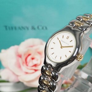  Tiffany TIFFANY&CO. Gold silver combination lady's wristwatch box over . koma C478