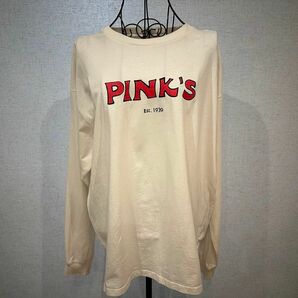 PINK’SホットドッグフォトプリントロンT オーバーサイズ　 長袖 長袖Tシャツ ロンT