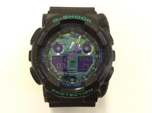 ■5282 CASIO G-SHOCK GA-100BL カシオ ジーショック 腕時計 クォーツ デジアナ メンズ 中古 動作確認済み