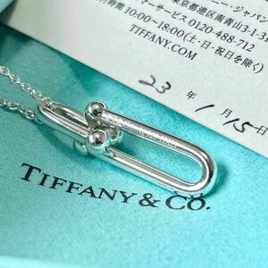 ティファニー　ハードウェア　リンク　ペンダント　ネックレス　細長　シルバー　Tiffany 美品
