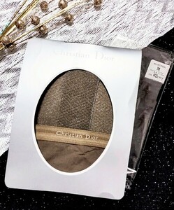 新品☆.:*【Christian・Dior】レア＊美しく上品に煌めくラメ☆ロゴ入りアウトゴム・つま先☆パンティストッキング＊col02〈廃盤品/希少〉