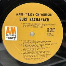 美盤!! 初版 茶ラベ USオリジナル BURT BACHARACH Make It Easy On Yourself ('69 A&M) 名曲 I'll Never Fall in Love Again ほか LP_画像3