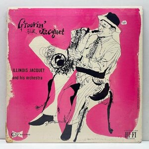 良好盤!! 1st Clef オリジナル ILLINOIS JACQUET Groovin' With Jacquet (MG C-702) DSMジャケ w/ Hank Jones, Art Blakey, Cecil Payne