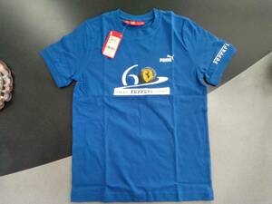 未使用 公式 フェラーリ プーマ 60th Tシャツ USサイズS ブルー Ferrari CORNES