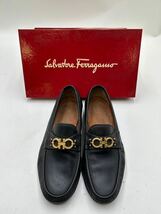 ○ Salvatore Ferragamo サルヴァトーレ フェラガモ ローファー ブラック レザー 7 1/2 EE_画像1