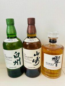 サントリー　山崎ノンビンテージ700ml 白州ノンビンテージ700ml 響ジャパニーズハーモニー700ml 3 本セット　未開栓