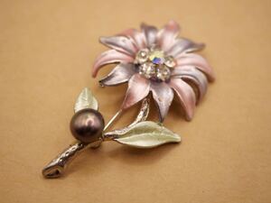 【3174】花 ハナ フラワー ヴィンテージ ビンテージ ブローチ アクセサリー TIA