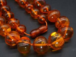 [316]ko Haku amber amber necklace accessory length approximately 52cm TIA