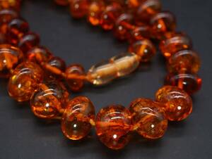 [250] amber ko Haku amber necklace accessory length approximately 42cm TIA