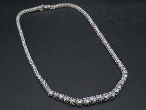 [603] Cubic Zirconia cz теннис колье аксессуары длина примерно 40cm TIA