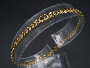 【1119】Christian Dior クリスチャンディオール ゴールドカラー ブレスレット 長さ約18cm TIA
