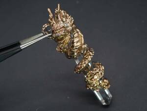 [1429]SILVER silver 925 dragon ... diamond attaching crystal necklace top pendant top TIA