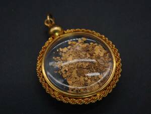 [1569] Vintage sand gold necklace top pendant top accessory TIA