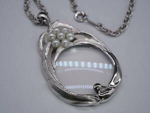 [1666]SILVER silver magnifier necklace accessory length approximately 80cm TIA