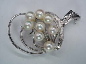 [1690]SILVERbook@ pearl brooch silver pearl TIA