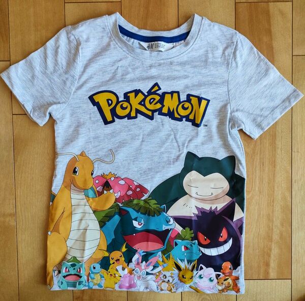 120サイズ H&M ポケモン 半袖Tシャツ ライトグレー