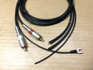 ●直付け交換用　CANARE RCA F-09＋GS-4 　フォノケーブル(アース線付）120cm