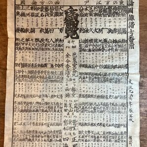 LL-7460■送料込■ 諸国俳諧士番付 1826年 文政9年 泉永堂 版画 俳人 番付表 番付 俳句 俳諸師 芭蕉 行司 江戸 京都 伊勢 和紙 /くFUらの画像1