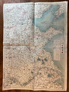 LL-7791■送料込■ 第三 師団 出勤 方面 支那 地図 1928年 6月 名古屋 新聞 山東省 中国 印刷物 /くFUら