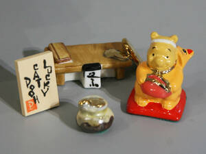  unused goods Winnie The Pooh doll ornament ceramics made Lucky Cat Pooh Disney store 