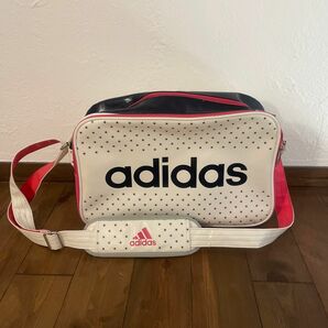 adidas エナメルバッグ ショルダーバッグ スポーツバッグ ホワイト