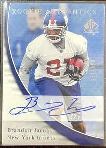 【直書きサイン RC】Brandon Jacobs 2005 UD SP Authentics Auto RC 284/850