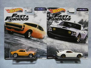 未開封未使用品 HOT Wheels FAST & FURIOUS '67 Chevrolet Camaro & '69 Ford Mustang Boss 302 2台組 