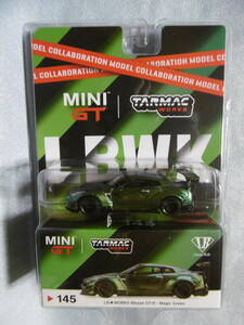 未開封未使用品 MINI GT 145 LB★WORKS Nissan GT-R-Magic Green