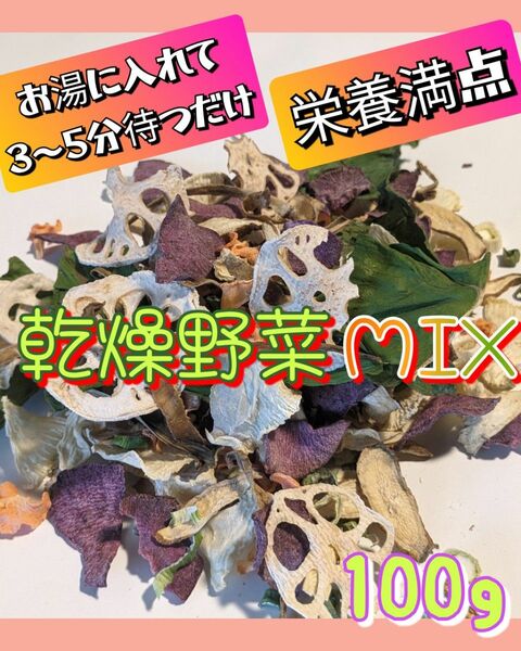 【無添加】乾燥野菜MIX　100g　即席メン　キャンプ　味噌汁　非常食