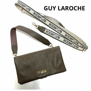 ギラロッシュ Guy Laroche レザーウォレットショルダー　スマホショルダー