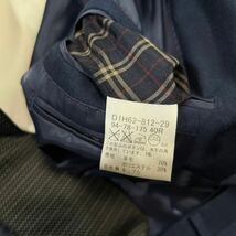 バーバリーブラックレーベル【鮮やかな色味】BURBERRY BLACK LABEL スーツ　セットアップ　テーラードジャケット　チェック ブルー 青 L位_画像7