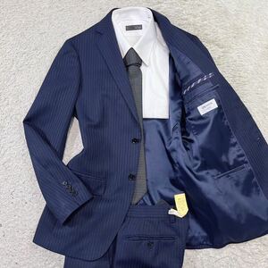 olihika[ gentleman. manner .]ORIHICA suit setup tailored jacket stripe navy dark blue M rank 