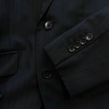 カンサイヤマモト【裏地がお洒落な一着】KANSAI YAMAMOTO スーツ　セットアップ　テーラードジャケット　ストライプ　ブラック　黒　_画像4