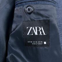 美品！ザラ【お洒落な一着】ZARA テーラードジャケット　チェック　ネイビー　M位_画像7