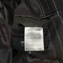 コムサイズ【至高の逸品】COMME CA ISM スーツ　セットアップ　テーラードジャケット　ストライプ　チャコールグレー_画像7