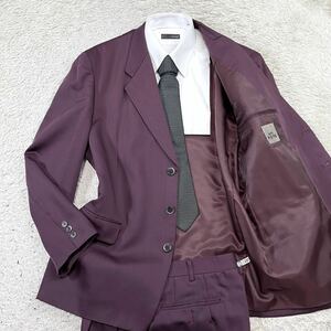  rare size!PISPA[ rare color . one put on ] suit setup tailored jacket bordeaux XL
