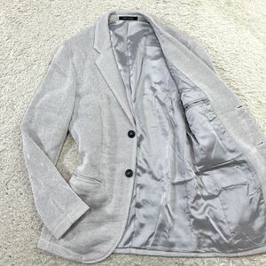  Emporio Armani [. height. JOHNY LINE]EMPORIO ARMANI tailored jacket unusual material knitted style white light gray S rank 