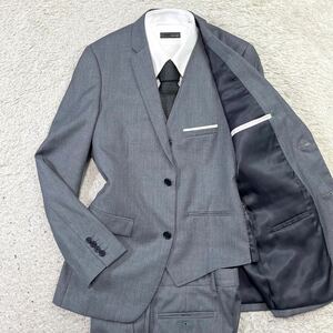 トップマン【圧巻の3ピース】TOPMAN スーツ　セットアップ　スリーピース　テーラードジャケット　グレー