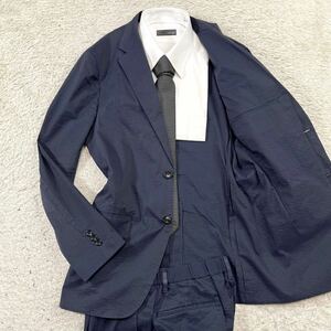  United Arrows [ popular present tag ]UNITED ARROWS suit setup jacket sia soccer stretch navy dark blue M