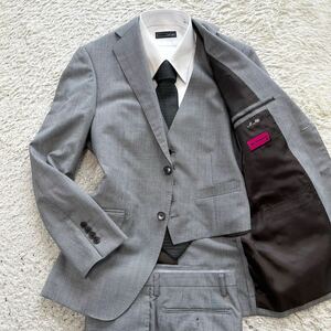  Mr. Jun ko[ stylish 3 piece ]Mr.JUNKO suit setup three-piece tailored jacket gray M rank 