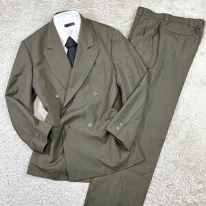  rare size! Missoni [ top class. excellent article ]MISSONI suit setup tailored jacket double olive XL rank 