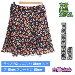 441 BLACK LABEL Paul Smith Black Label Paul Smith skirt Mini flair race floral print large size lady's bla42