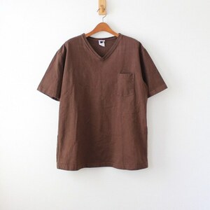 CAMBER キャンバー Vネック Tシャツ ポケT USA製 茶色 XL （w-4420414）