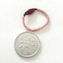 1円～　♪　ハンドメイド　約7号　細長赤のガラスカットビーズのリング_画像2