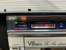 昭和レトロ SANYO 三洋 MR-V8MKII ブルーラジカセ メンテナンス済み中古動作品希少品美品_画像2