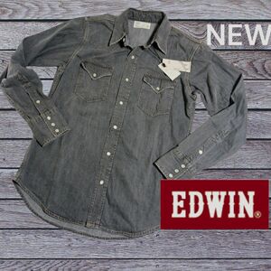 新品 EDWIN エドウィン　ブラック　デニムシャツ 長袖シャツ ウエスタン