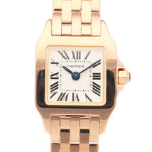 カルティエ ミニサントス ドゥモワゼル 腕時計 時計 18金 K18ピンクゴールド W25077X9 クオーツ レディース 1年保証 CARTIER 中古 美品_画像1