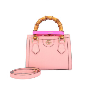 グッチ ダイアナミニトート バンブー ショルダーバッグ レザー 655661 520981 ピンク レディース GUCCI 中古 美品