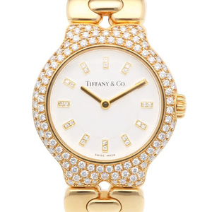  Tiffany Tissot ro wristwatch clock 18 gold K18 yellow gold L0133 quarts lady's 1 year guarantee TIFFANY&Co. used 